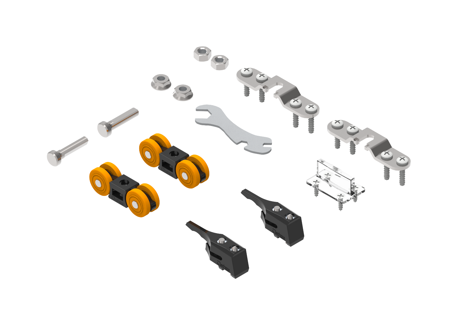 SF-P50 fitting set with face fixed mounting plate and double retaining brake 